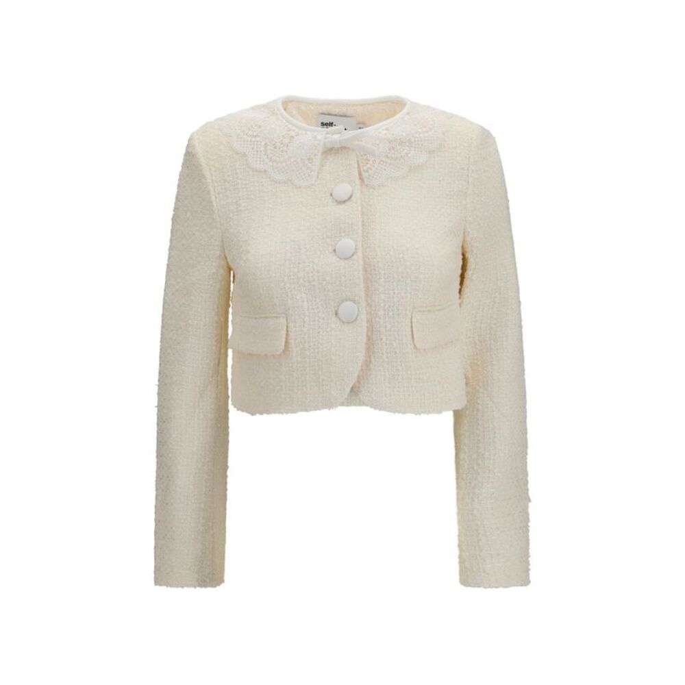 Self-Portrait Beige Polyester Full-Length Women's Jacket